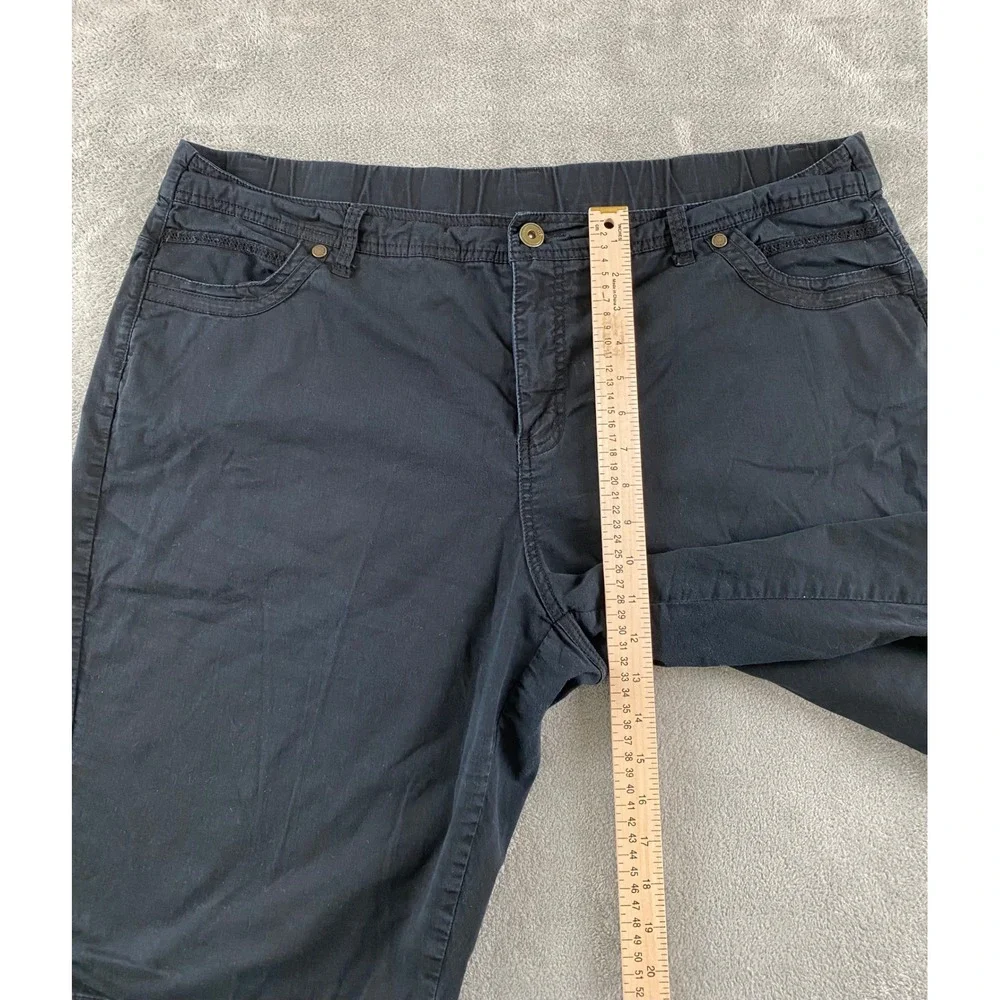 Avenue Womens Black Bermuda Shorts Plus Sz 20 Stretch Cotton Knee Length Casual